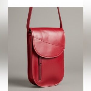 Rowland Red leather Crossbody Bag made in Canada